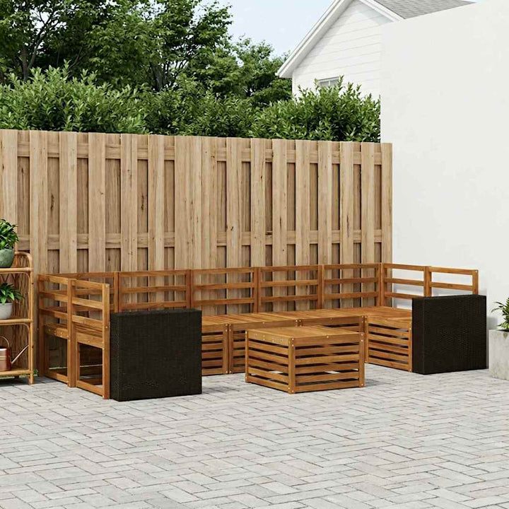 Udendørs sofagruppe 8 pcs Naturfarvet Massivt Akacietræ