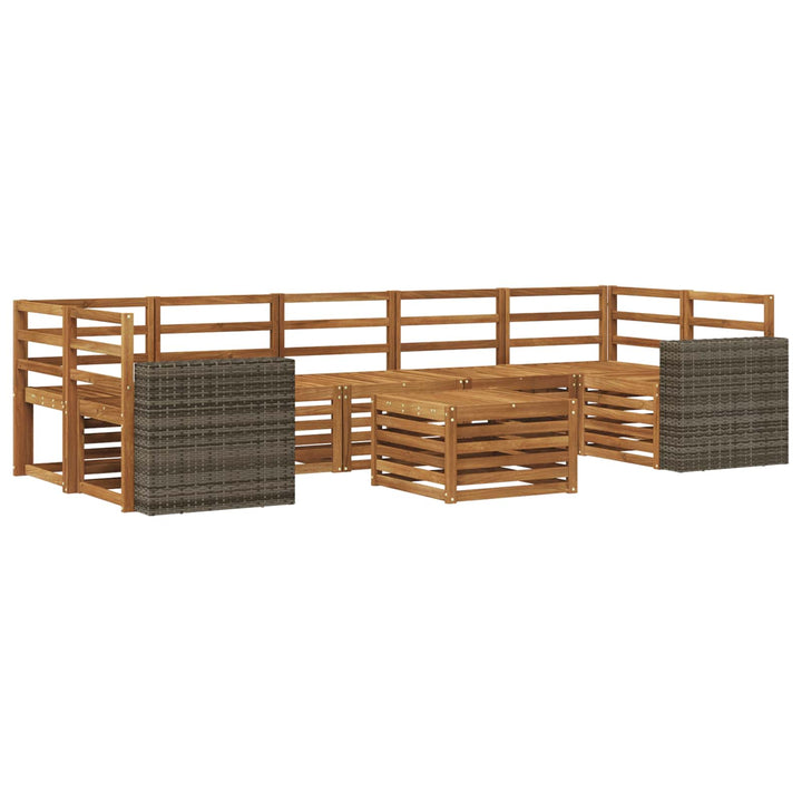 Udendørs sofagruppe 8 pcs Naturfarvet Massivt Akacietræ