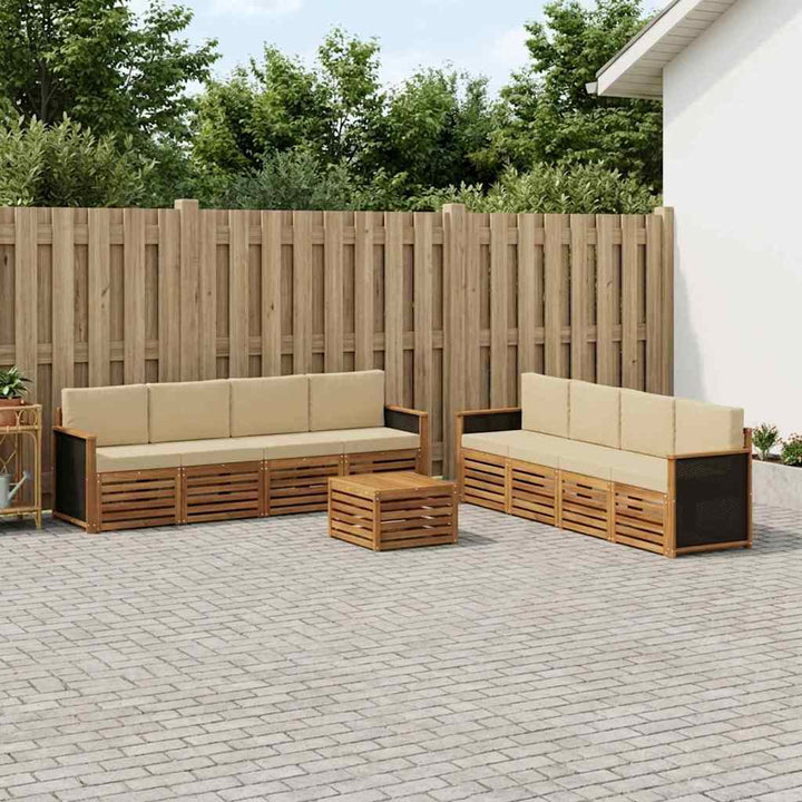 Sofasæt med pude 9 pcs Massivt Akacietræ