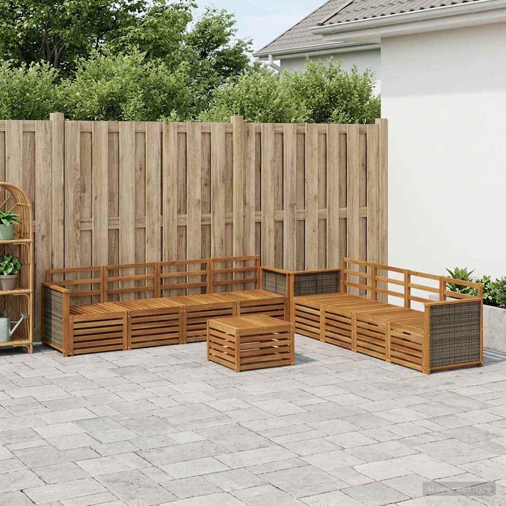 Sofasæt 9 pcs Massivt Akacietræ
