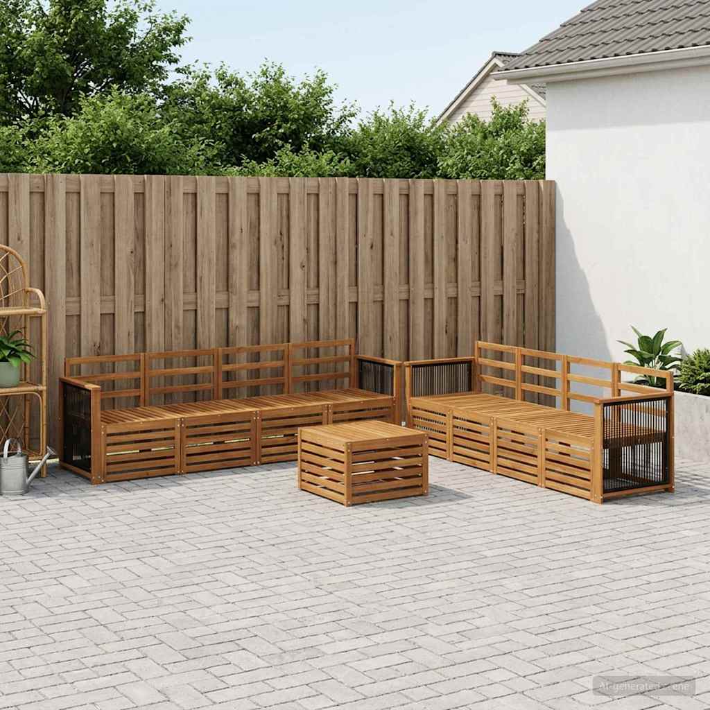 Sofasæt 9 pcs Massivt Akacietræ