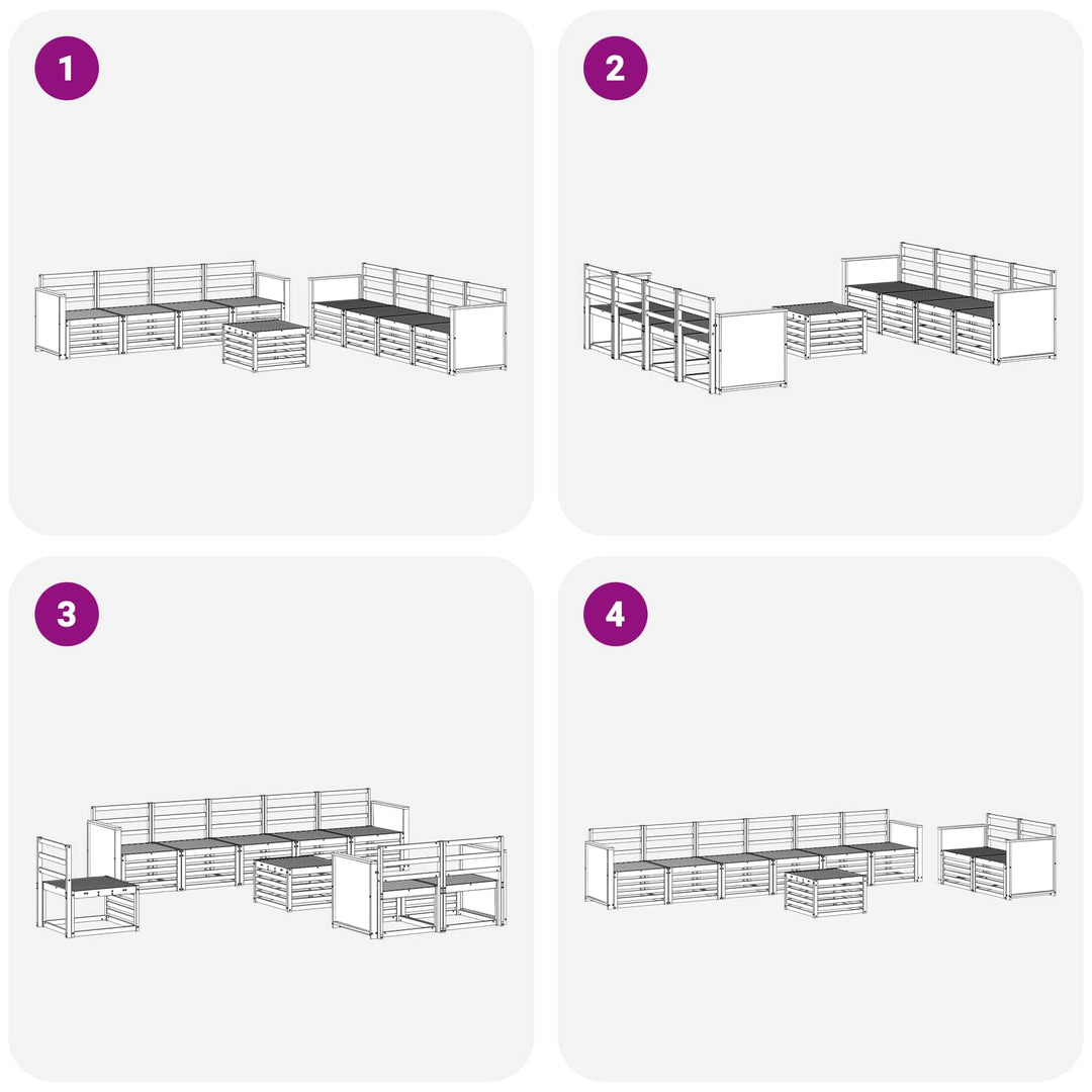 Sofasæt 9 pcs Massivt Akacietræ