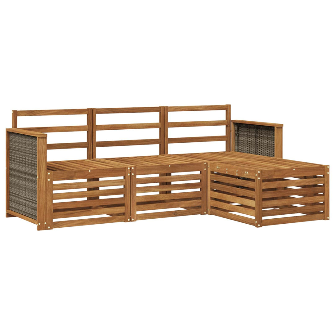 Udendørs sofagruppe 4 pcs Naturfarvet