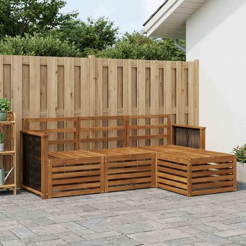Udendørs sofagruppe 4 pcs Naturfarvet