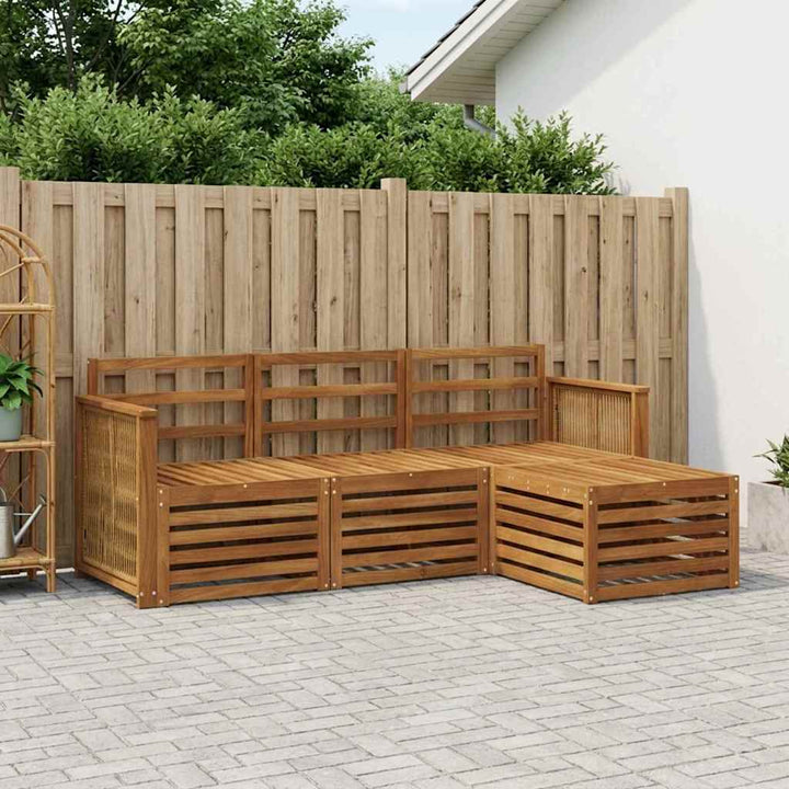 Udendørs sofagruppe 4 pcs Naturfarvet