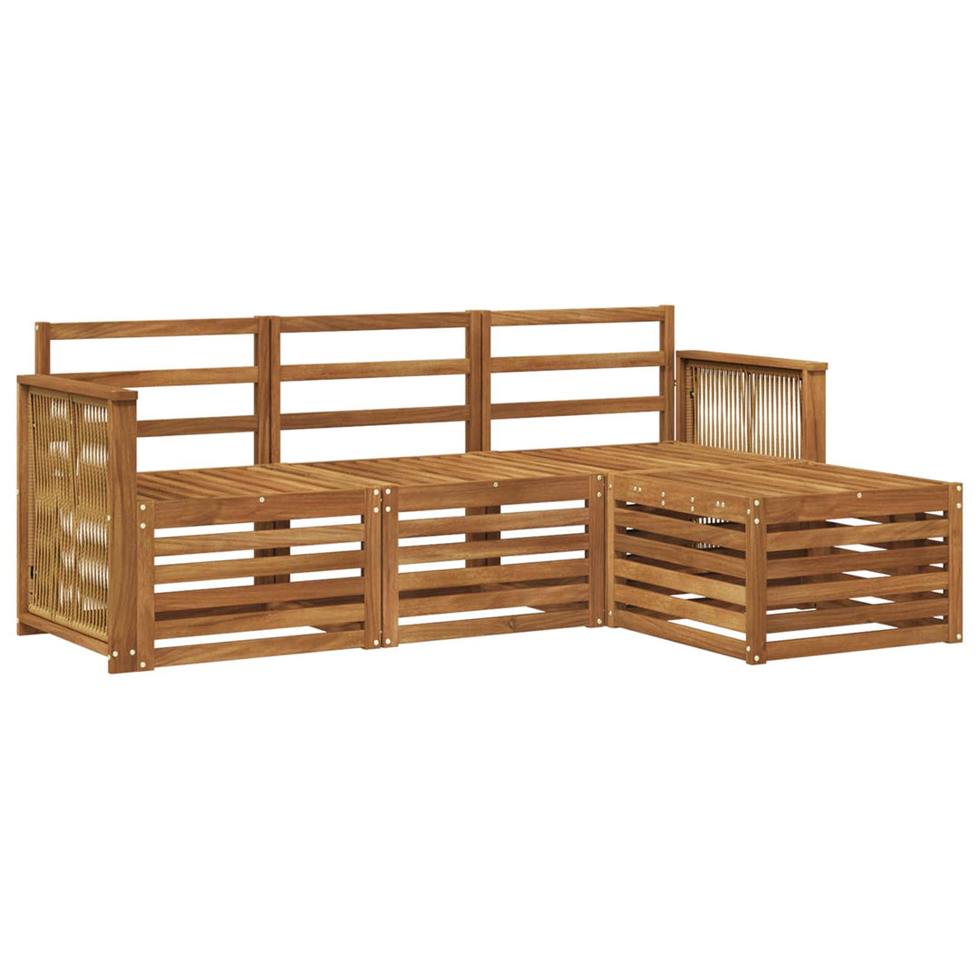 Udendørs sofagruppe 4 pcs Naturfarvet