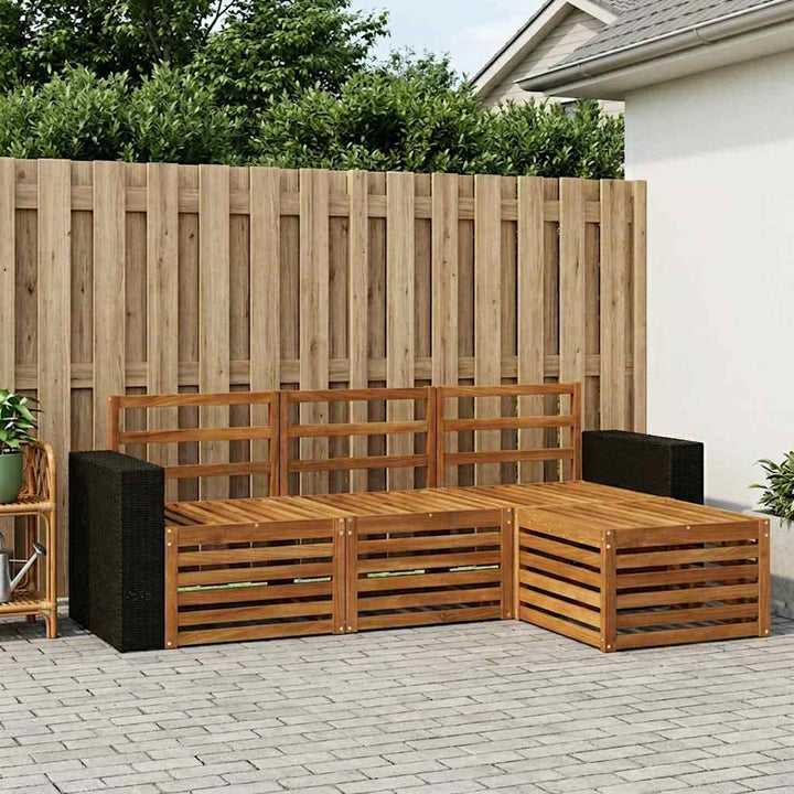 Udendørs sofagruppe 4 pcs Naturfarvet