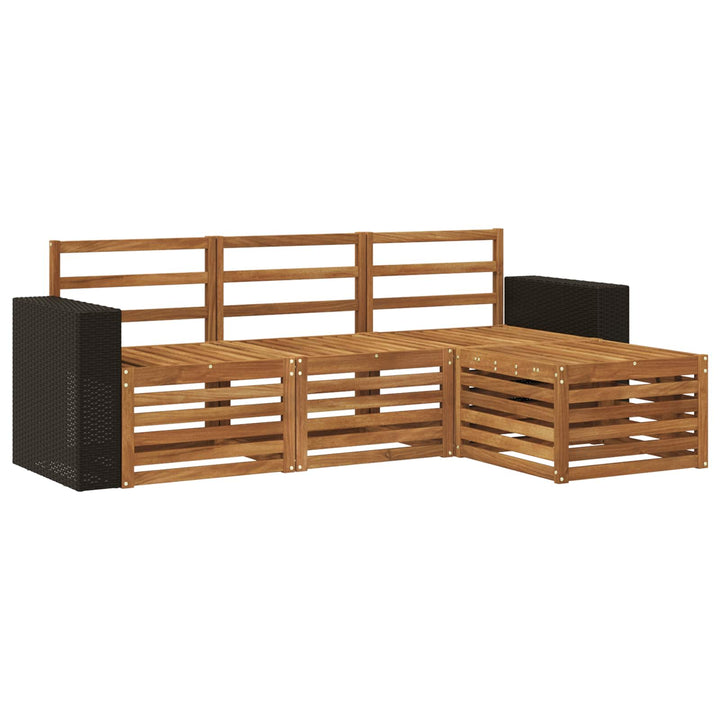 Udendørs sofagruppe 4 pcs Naturfarvet