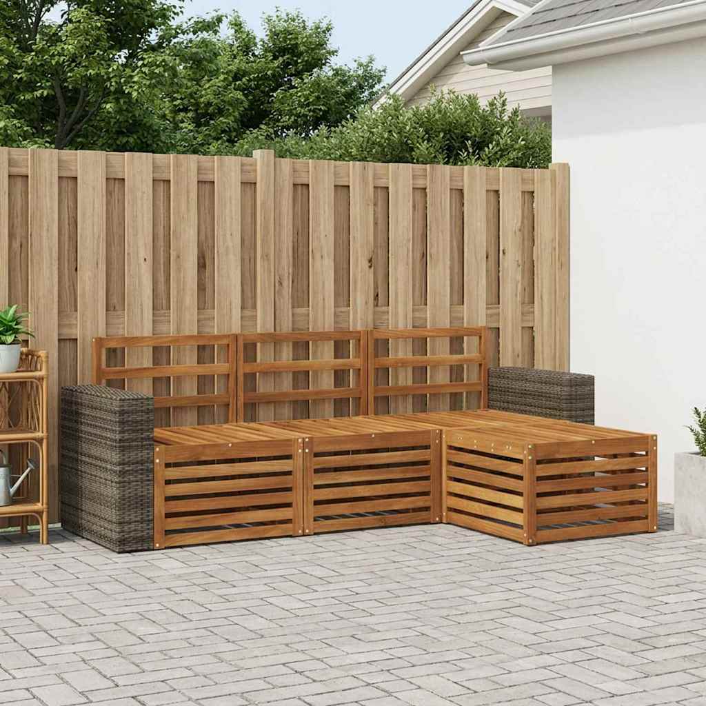 Udendørs sofagruppe 4 pcs Naturfarvet