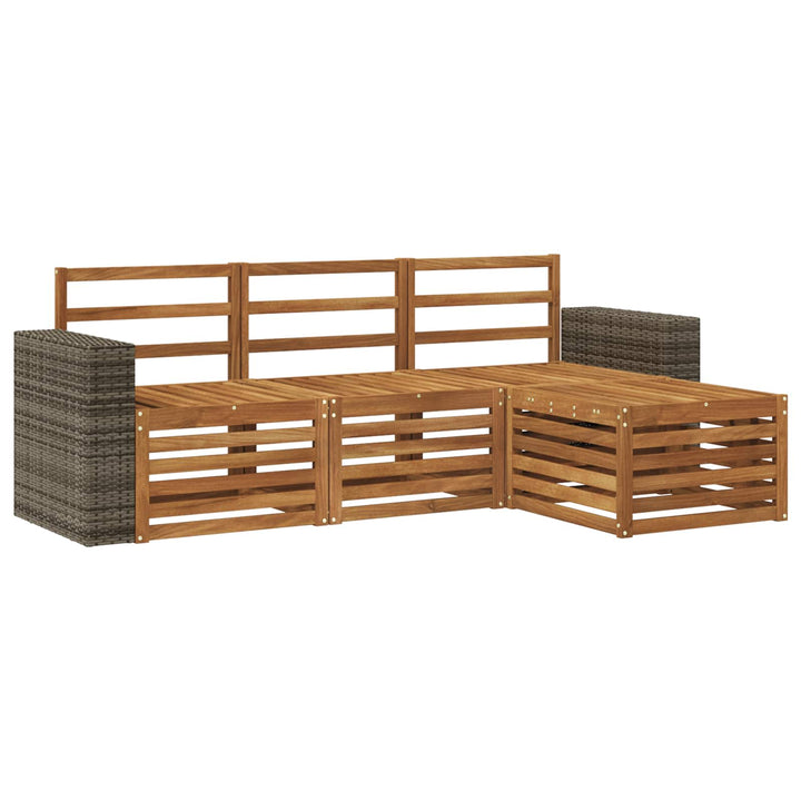 Udendørs sofagruppe 4 pcs Naturfarvet