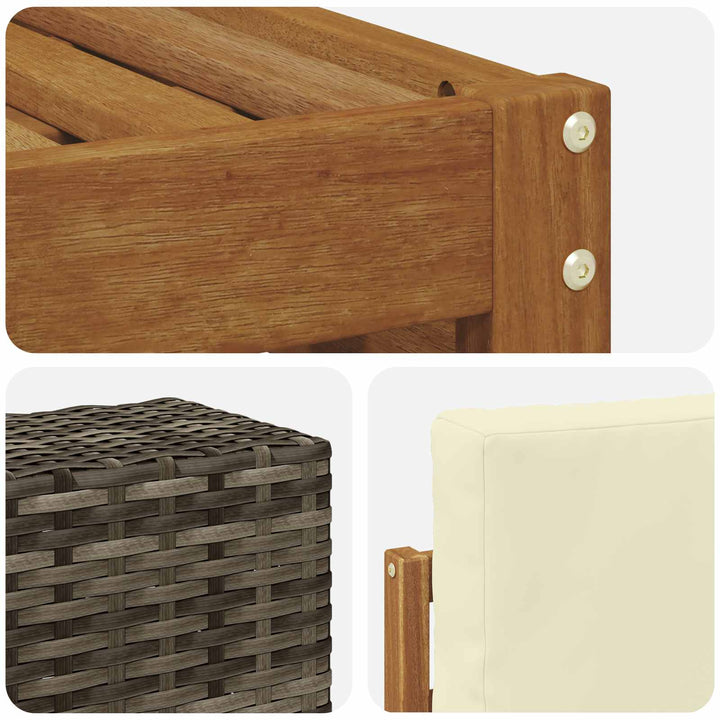 Udendørs sofagruppe med pude 4 pcs Naturlig og Fløde