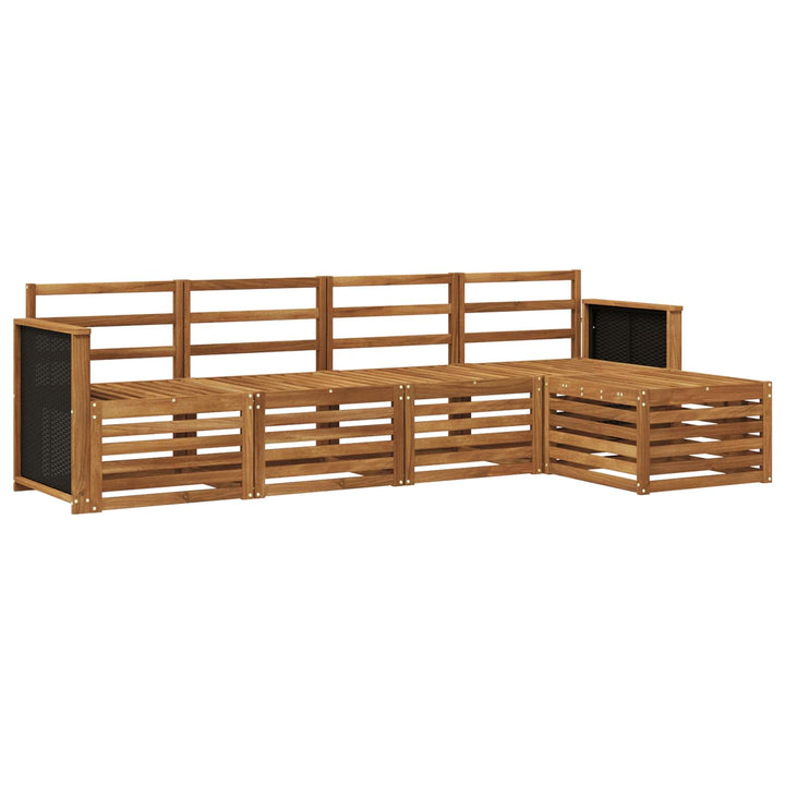 Udendørs sofagruppe 5 pcs Naturfarvet