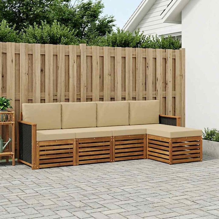 Udendørs sofagruppe 5 stk. Naturlig og Beige