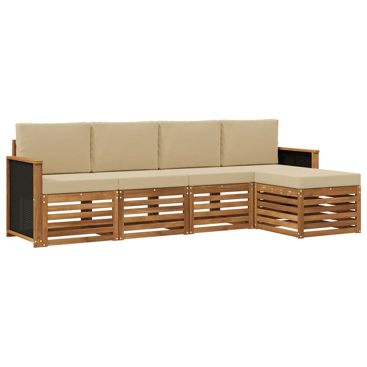 Udendørs sofagruppe 5 stk. Naturlig og Beige