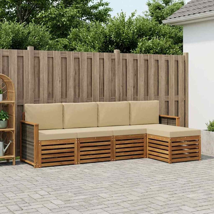 Udendørs sofagruppe 5 stk. Naturlig og Beige