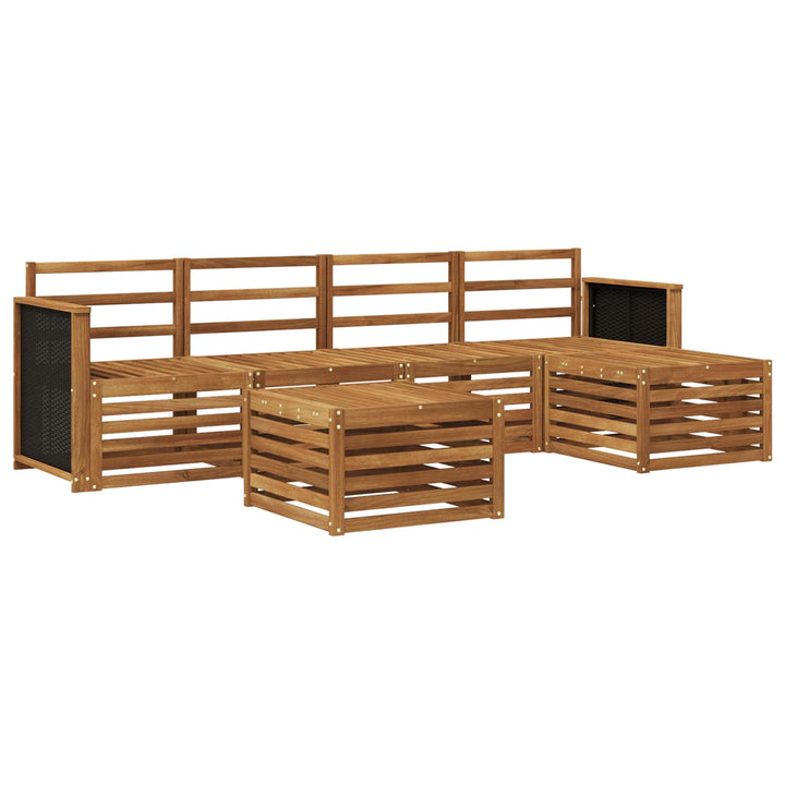 Udendørs sofagruppe 6 pcs Naturfarvet