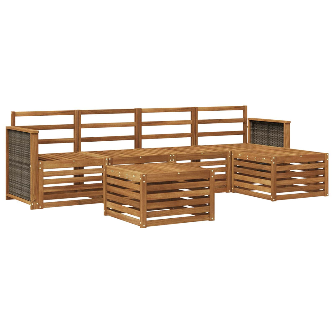 Udendørs sofagruppe 6 pcs Naturfarvet