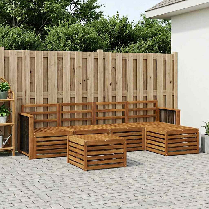 Udendørs sofagruppe 6 pcs Naturfarvet