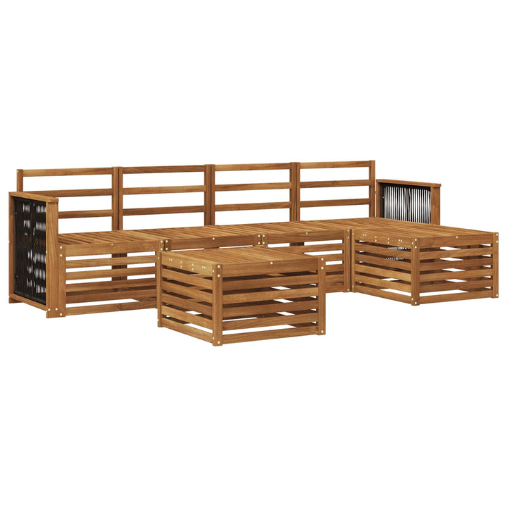 Udendørs sofagruppe 6 pcs Naturfarvet