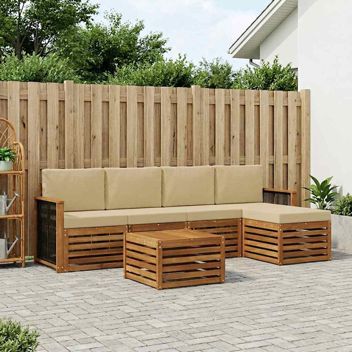 Udendørs sofagruppe 6 stk. Naturlig og Beige