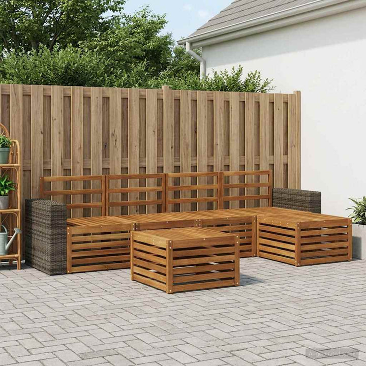 Udendørs sofagruppe 6 pcs Naturfarvet