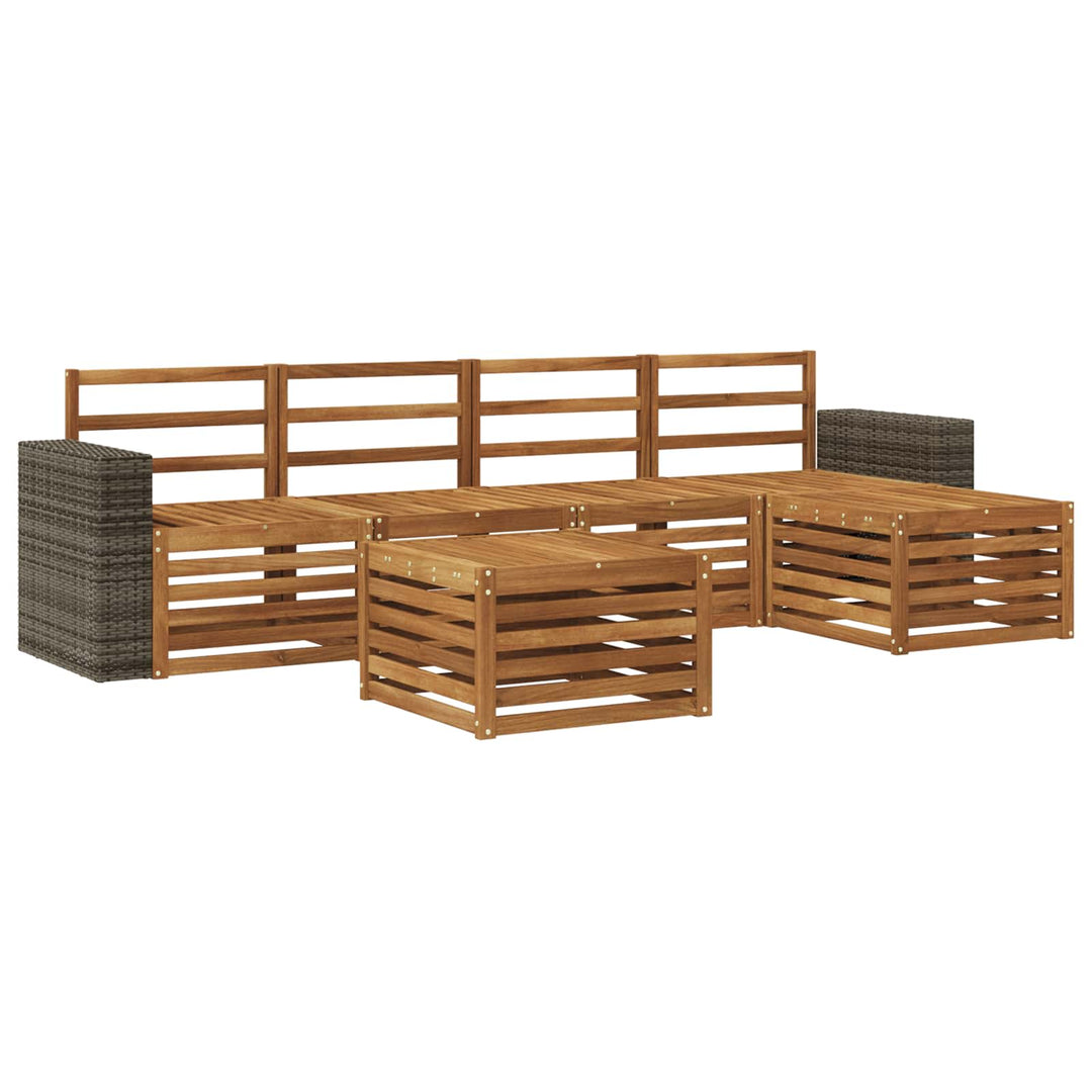 Udendørs sofagruppe 6 pcs Naturfarvet