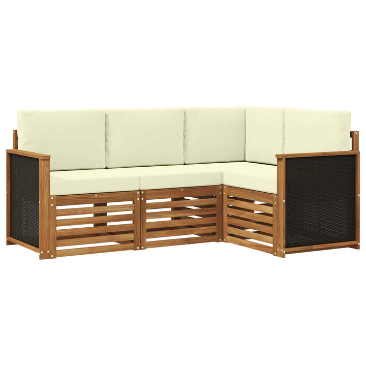 Sofasæt med pude 4 pcs Massivt Akacietræ