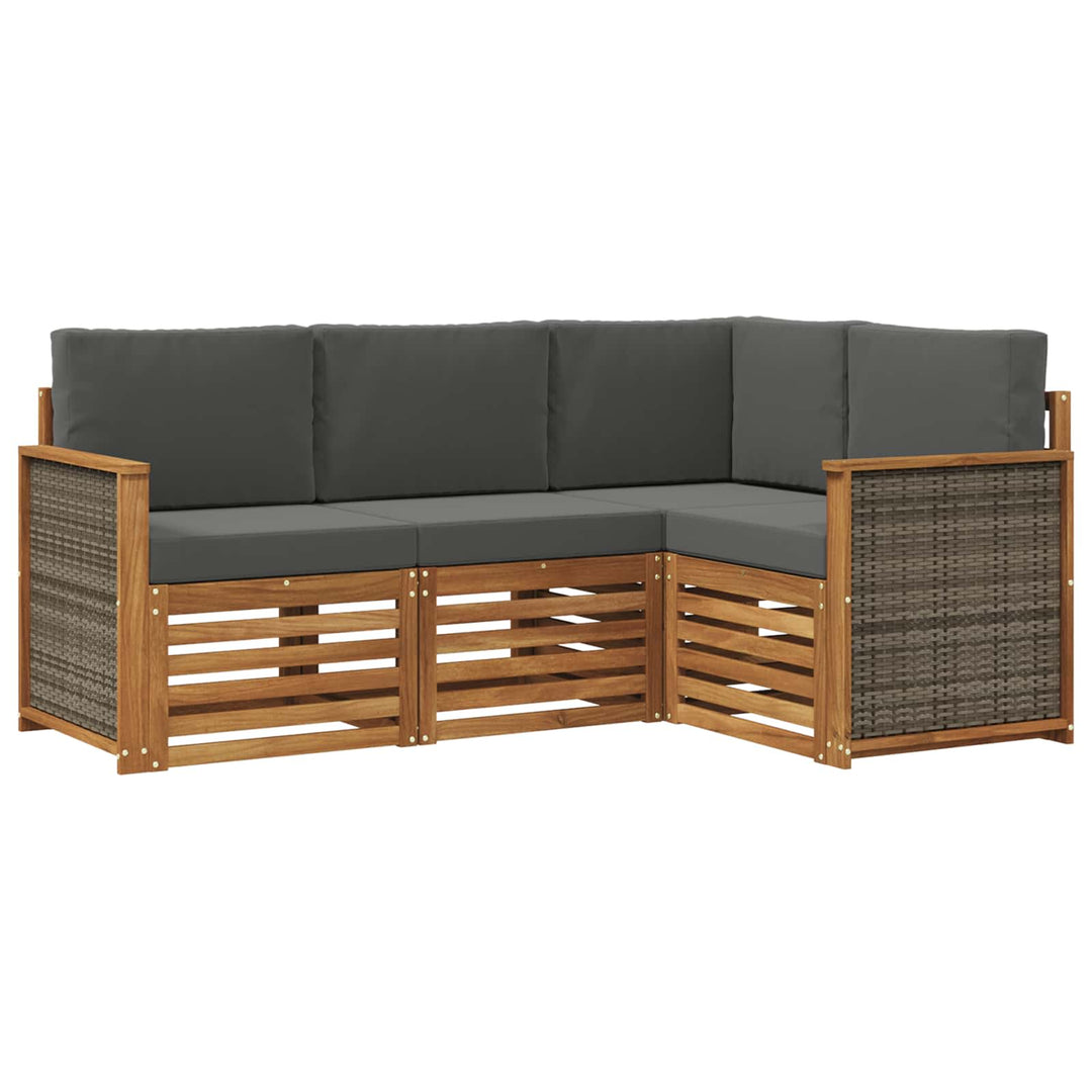 Sofasæt med pude 4 pcs Massivt Akacietræ