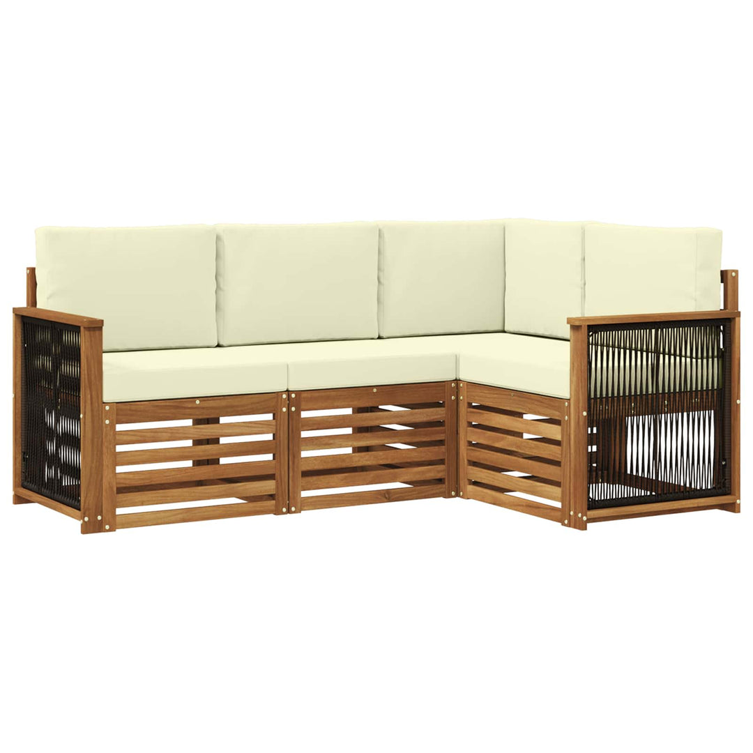 Sofasæt med pude 4 pcs Massivt Akacietræ
