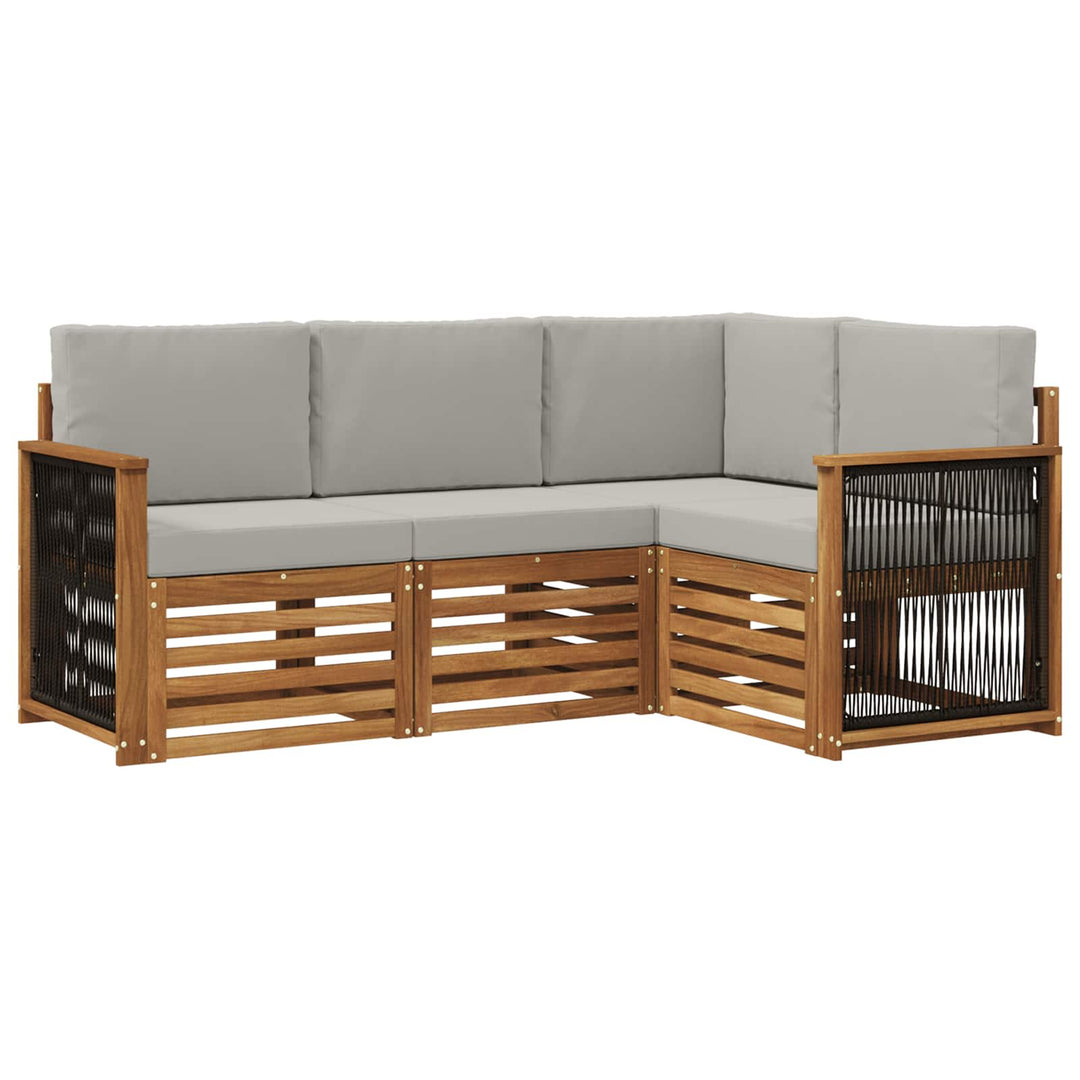 Sofasæt med pude 4 pcs Massivt Akacietræ