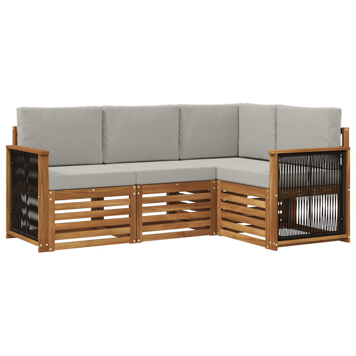 Sofasæt med pude 4 pcs Massivt Akacietræ