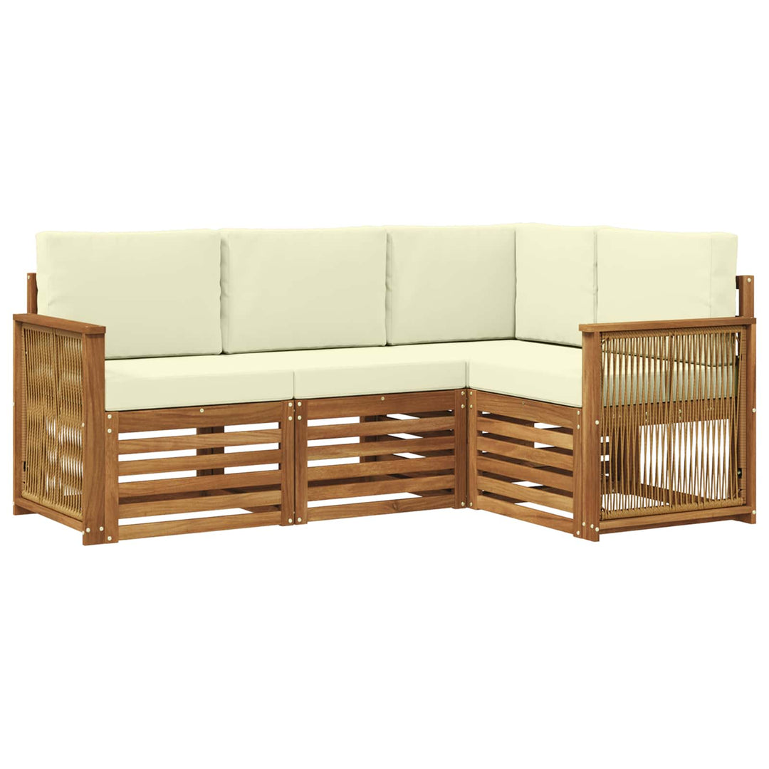Sofasæt med pude 4 pcs Massivt Akacietræ
