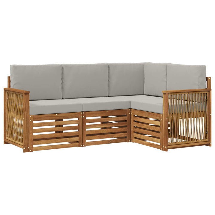 Sofasæt med pude 4 pcs Massivt Akacietræ