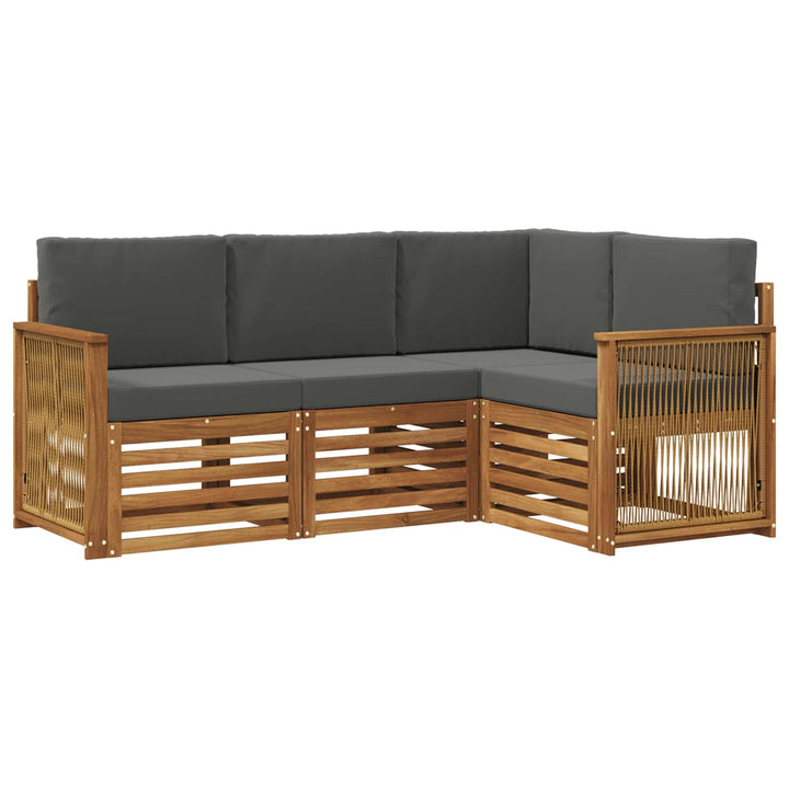 Sofasæt med pude 4 pcs Massivt Akacietræ
