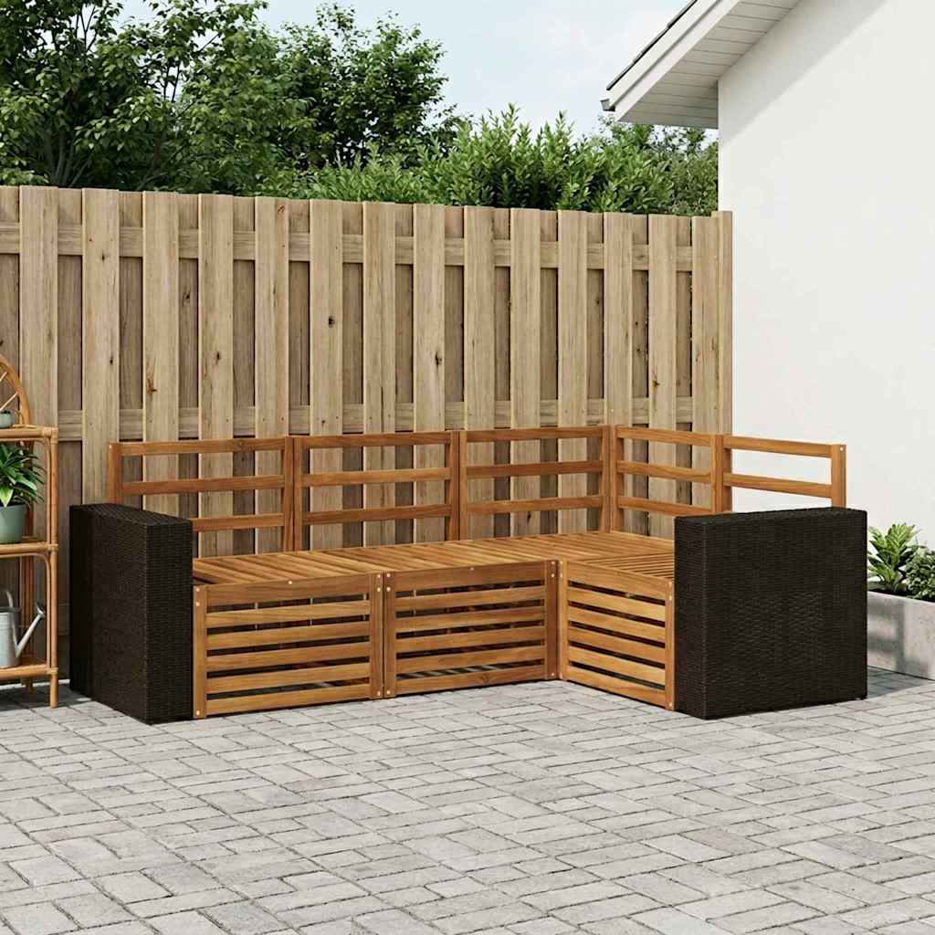 Sofasæt 4 pcs Massivt Akacietræ