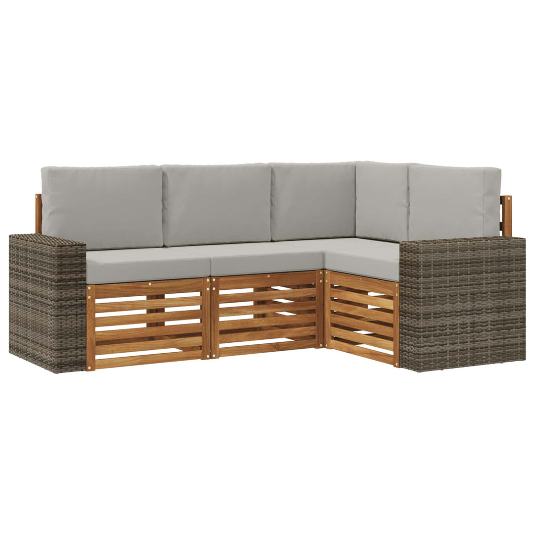 Sofasæt med pude 4 pcs Massivt Akacietræ