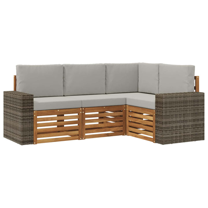 Sofasæt med pude 4 pcs Massivt Akacietræ