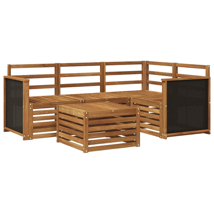 Udendørs sofagruppe 5 stk. Naturfarvet Polyester