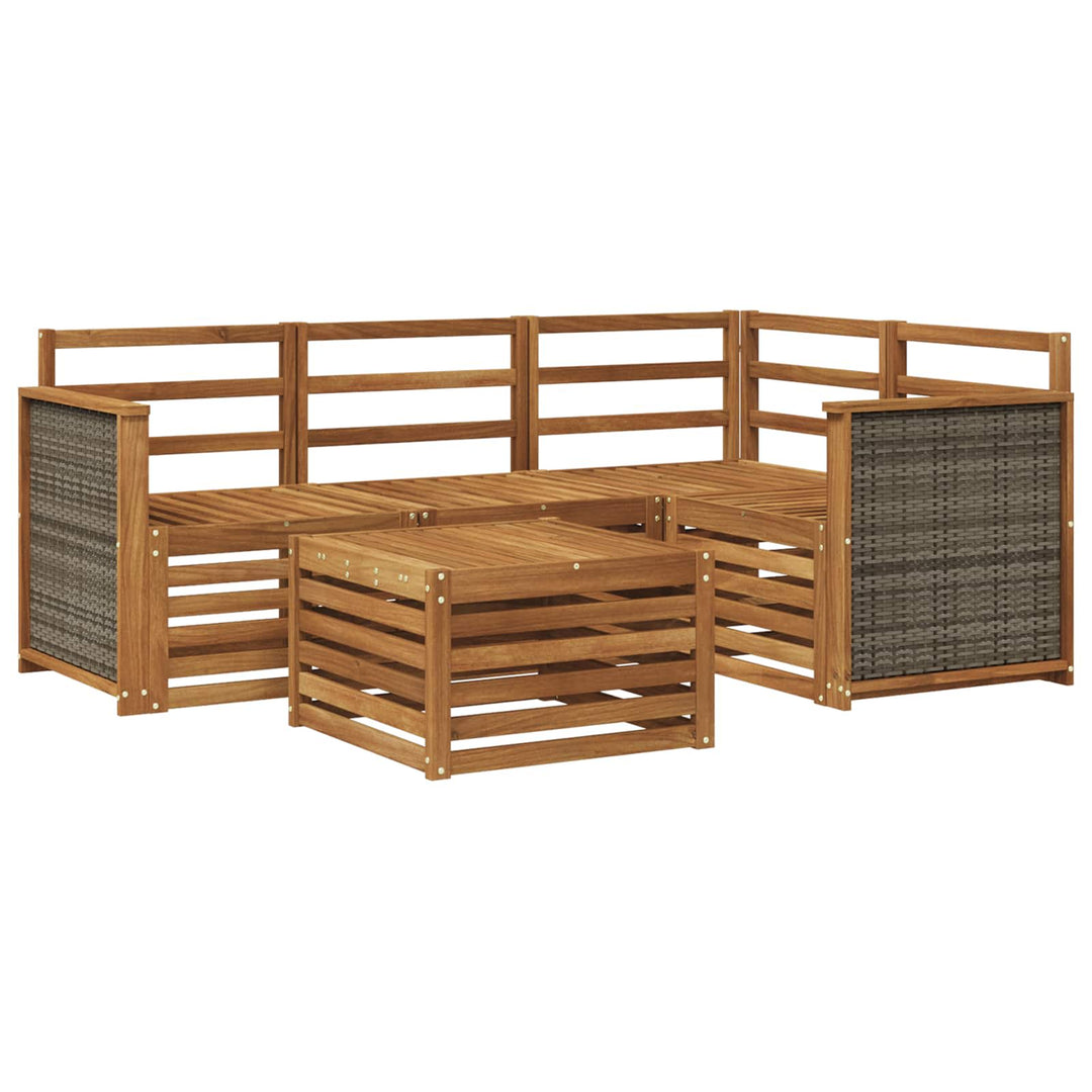 Udendørs sofagruppe 5 pcs Naturfarvet 59 x 59 x 37 cm Polyester