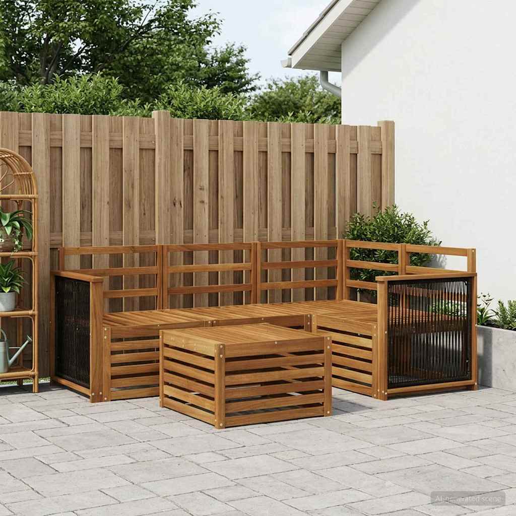 Udendørs sofagruppe 5 stk. Naturfarvet Polyester