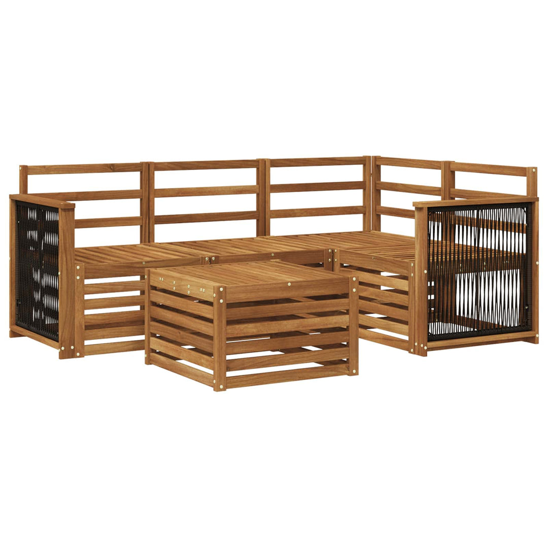 Udendørs sofagruppe 5 pcs Naturfarvet 59 x 59 x 37 cm Polyester