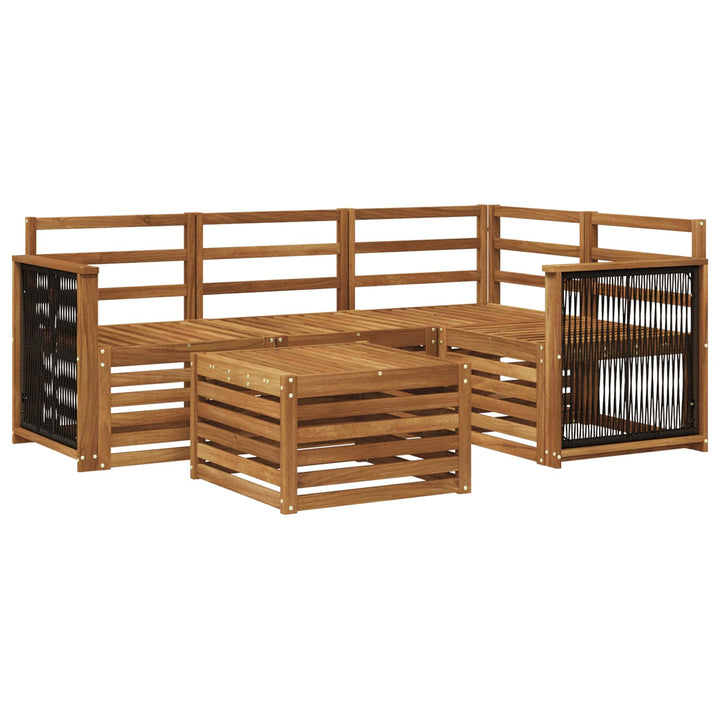 Udendørs sofagruppe 5 pcs Naturfarvet 59 x 59 x 37 cm Polyester