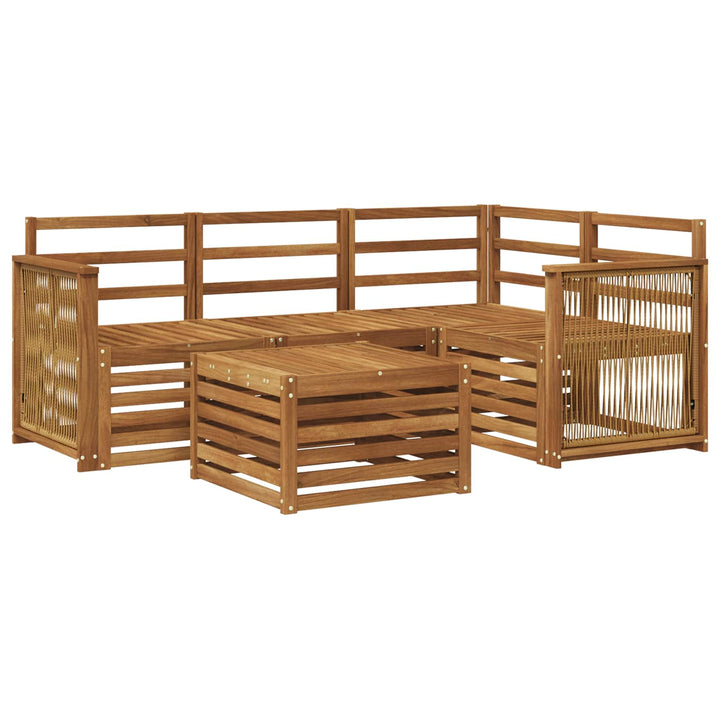 Udendørs sofagruppe 5 pcs Naturfarvet 59 x 59 x 37 cm Polyester
