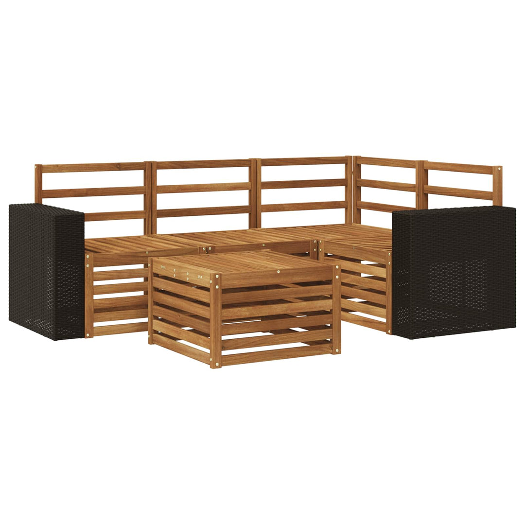 Udendørs sofagruppe 5 pcs Naturfarvet 59 x 59 x 37 cm Polyester
