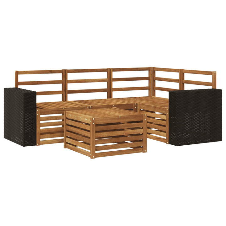 Udendørs sofagruppe 5 pcs Naturfarvet 59 x 59 x 37 cm Polyester