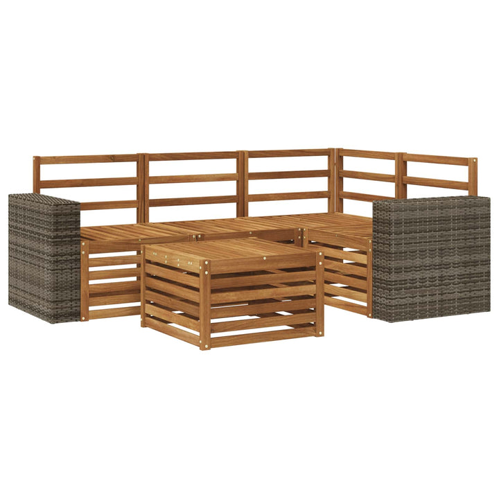 Udendørs sofagruppe 5 pcs Naturfarvet 59 x 59 x 37 cm Polyester