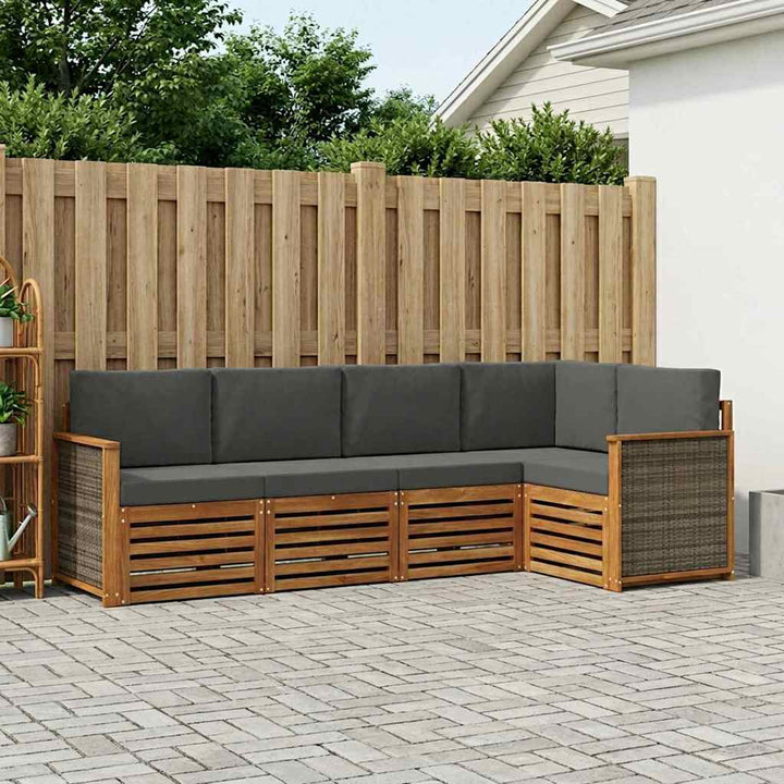 Sektionalsofa sæt med pude 4 pcs Naturlig og Antracit