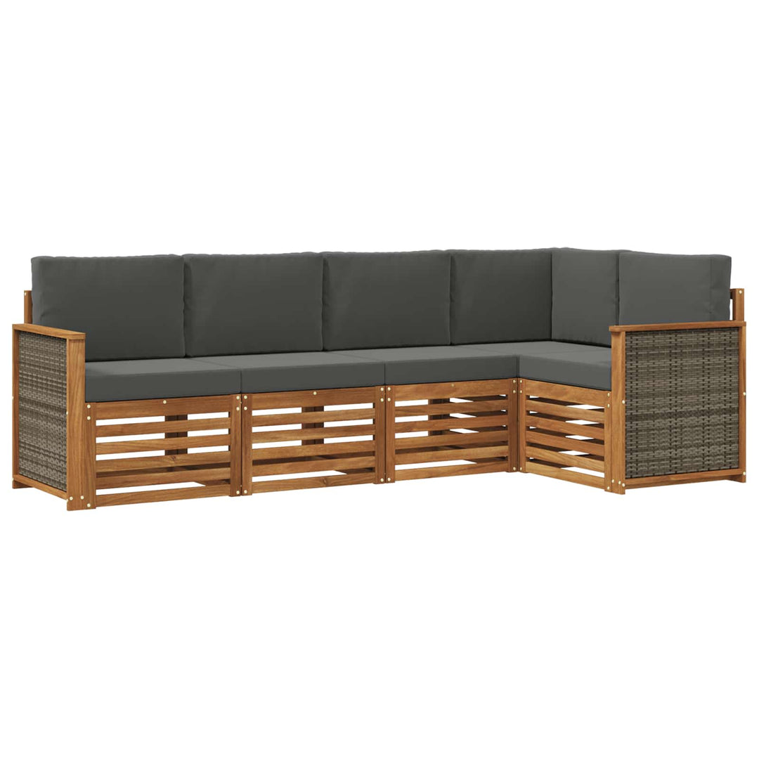 Sektionalsofa sæt med pude 4 pcs Naturlig og Antracit