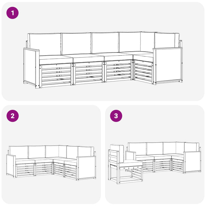 Sektionalsofa sæt med pude 4 pcs Naturlig og Antracit