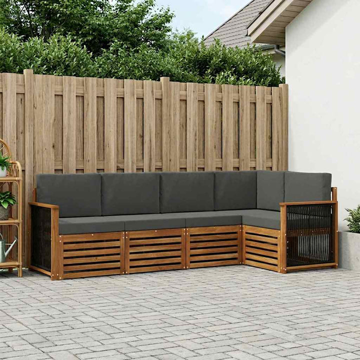 Sektionalsofa sæt med pude 4 pcs Naturlig og Antracit